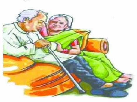 Pillar -old woman injured by falling death